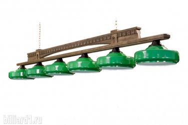 Бильярдный светильник коллекция Русич, 5 плафонов (пл. Венеция, ясень)