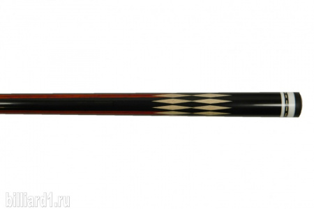 Бильярдный кий для русского бильярда мастера Попова (черный граб, падук), двухсоставной